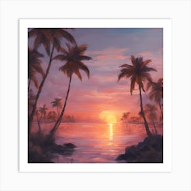 Sunset At The Beach Art Print