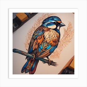 Bird On A Branch Art Print