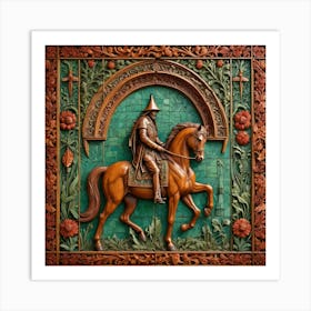 Knight On Horseback 3 Art Print