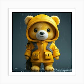 Teddy Bear In Raincoat 1 Art Print