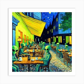 Aliens At The Cafe 3 Art Print