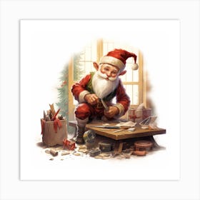 Santa Claus At Work Art Print