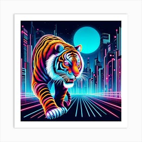 Neon Tiger 4 Art Print