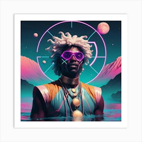 Man With Dreadlocks Art Print