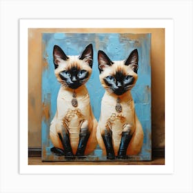 Siamese cats 2 Art Print