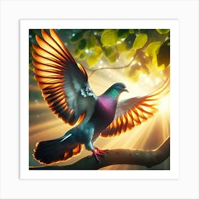 A Image Of A Beautiful Racing Pigeon 3 Art Print