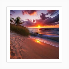 Sunset On The Beach 476 Art Print