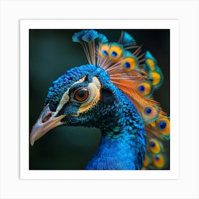 Peacock Portrait 1 Art Print