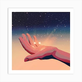 Hand Holding A Star 1 Art Print