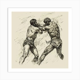 A Greco Roman Wrestling Hand Drawn Sketch Illust 1719334516 4 Art Print