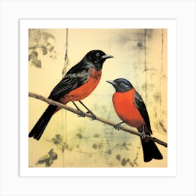 Singing Robin! Like A Tiny Red Lantern You Show Me The Way Through Dark Winter Art Print