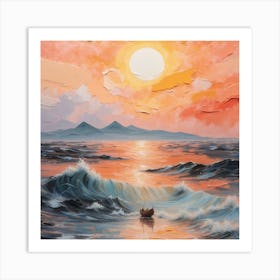 Sunset At Sea Art Print