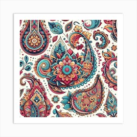 Colorful paisley pattern 1 Art Print