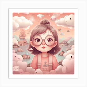 Girl With Glasses 2 Art Print