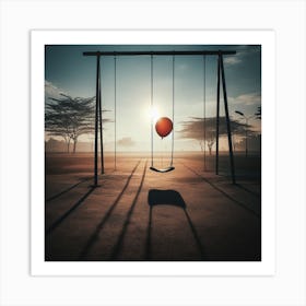 Swings And Balloons Art Print