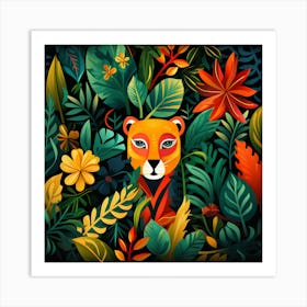 Lion In The Jungle 4 Art Print