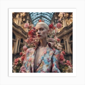 Botanical Fashion Week Model Art Print