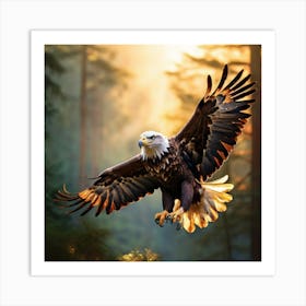 Bald Eagle In Flight Art Print