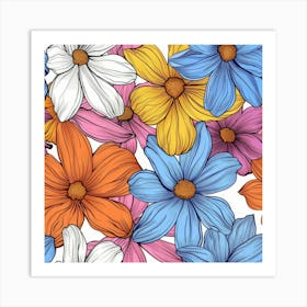 Seamless Floral Pattern 5 Art Print