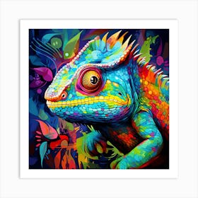 Colorful Chameleon Art Print