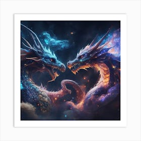 Dragons In The Sky 3 Art Print