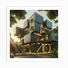 Futuristic House 1 Art Print