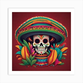 Day Of The Dead Skull 93 Art Print