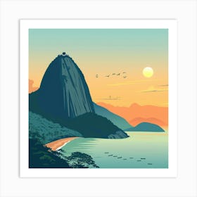 Sunset In Rio Art Print