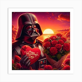 Darth Vader Valentines Day Realistic Star Wars Art Print Art Print