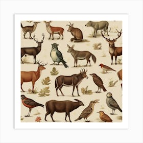 Default Default Vintage Animals For Defferent Seasons Aestethi 0 (2) Art Print