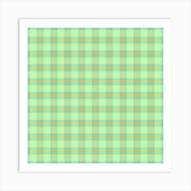 Green Plaid Fabric 9 Art Print