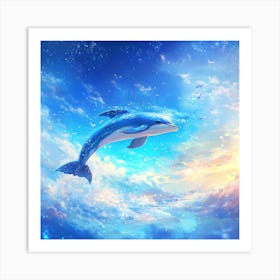 Dolphin In The Sky Art Print