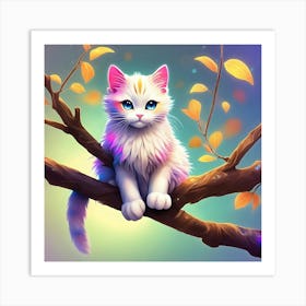 Cat In The Tree 1 Art Print