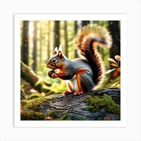 Squirrel In The Forest 349 Art Print