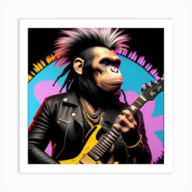 Chimp rocker jamz Art Print