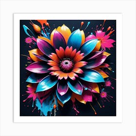 Colorful Flower Painting Art Print