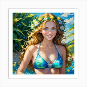 Girl In A Bikini vj Art Print