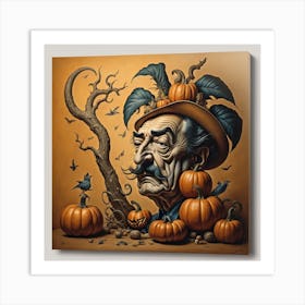 Holloween Pumpkin patch Dali Art Print