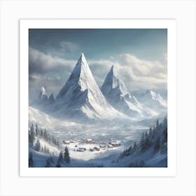 Snowy Mountains Art Print