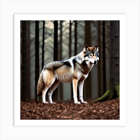 Wolf In The Forest 54 Art Print