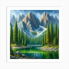 Lake In The Mountains 21 Art Print