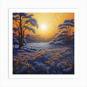 Sunset In The Forest 3 Art Print