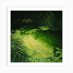 Pond Green and Lonely Art Print