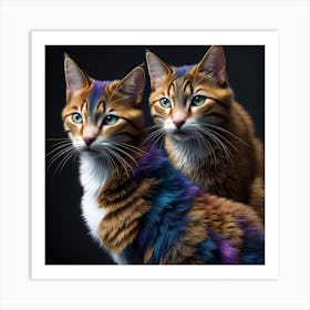 Two Tabby Cats Art Print