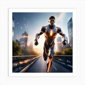 Image Of A Man Running Art Print