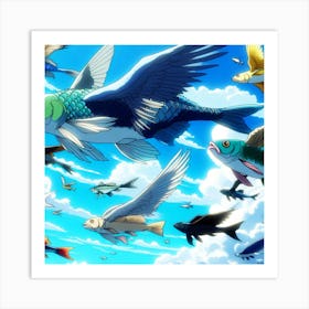 Fishes In The Sky Art Print