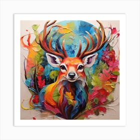 Colorful Deer Art Print