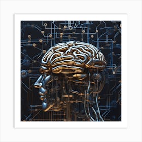 Brain On Circuit Board 22 Art Print