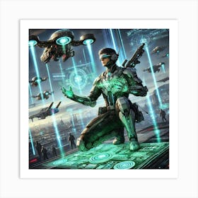 A Sci Fi Depiction Of Kael Ashheart Demonstrating Art Print