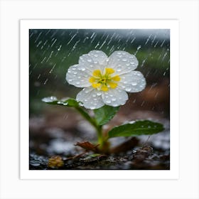 Flower In The Rain 1 Art Print